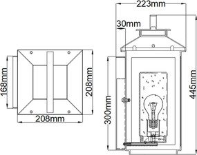Quintiesse ATWATER QN-ATWATER-M-PDB Fali lámpa 1x60W/E27 IP44