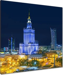 Vászonkép 80x80 Varsó éjszaka Palota