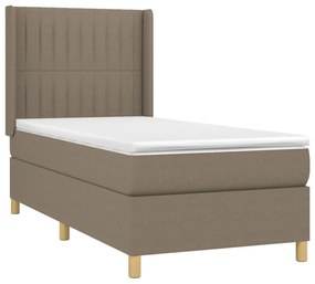 tópszínű szövet rugós és LED-es ágy matraccal 100x200 cm
