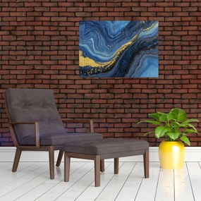 Kép - Kék-arany absztrakció (70x50 cm)
