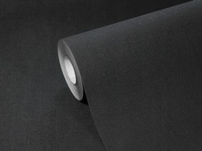 Tapéta Fekete Szövet utánzat Fekete Mosható tapéta Flizelina