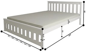 Ágy MAICA 90 x 200 cm, fehér Matrac: Coco Maxi matrac 20 cm, Ágyrács: Deszkás ágyráccsal
