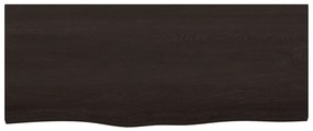 sötétbarna kezelt tömör fa fürdőszobai pult 100x40x(2-4) cm