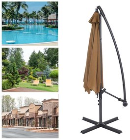 Függő napernyő 2,7 m, khaki