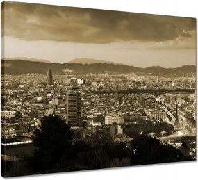 Vászonkép 50x40 Éjszakai felvétel Barcelonából