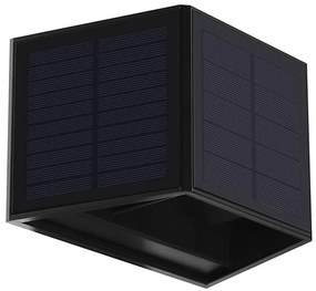 Milagro LED Napelemes fali lámpa WINGS LED/2W/1200 mAh 3,7V 3000K IP54 fekete MI2142