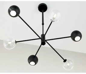 Jupiter 1995 - Csillár rúdon MOKA 3xGU10/10W/230V + 3xG9/10W/230V fekete/átlátszó