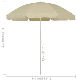 homoksárga strandnapernyő 240 cm