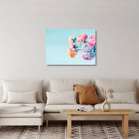 Kép - Virágok a vázában (üvegen) (70x50 cm)