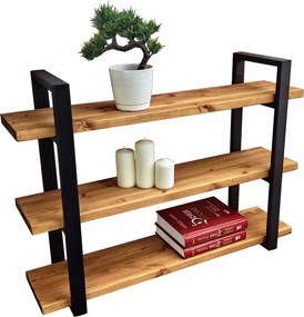 Hármas polc Fenyő Loft Boho fa polc 145 x 20 cm ipari tölgy