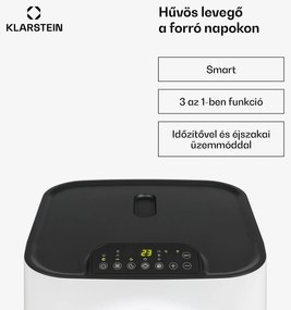 Klarstein Kraftwerk Smart 12K, mobil klíma, 3 az 1-ben, 12 000 BTU, irányítás alkalmazás által, fehér