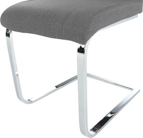 Étkezőszék, szövet sötétszürke/króm, AMINA