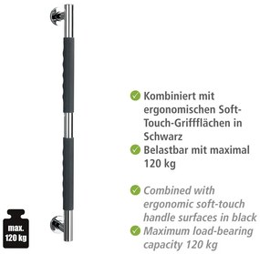 Fali rozsdamentes acél fürdőszobai kapaszkodó Secura – Wenko