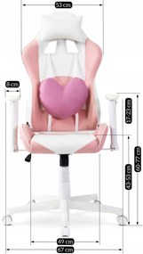 Irodai Forgószék Rózsaszín Eco-bőr Kárpittal.CANDY