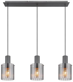 Globo 15904-3H - Csillár zsinóron TULIVAR 3xE27/40W/230V szürke