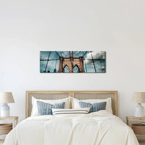 Kép - Brooklyn Bridge (órával) (90x30 cm)