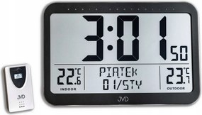 Ébresztőóra Jvd RB9385 Fekete Riasztás Hőmérő Naptár Kültéri Szonda Nagy