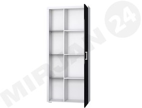 Polcos szekrény Magnolia MA2 (fehér + fényes fekete) (kék LED világítás). 1058278