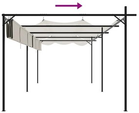 krémszínű pergola behúzható tetővel 589 x 292 x 230 cm