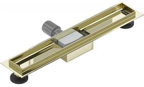 Mexen Lapos rozsdamentes acél zuhanycsatorna 50 cm - ereszcsatorna test fedél nélkül, arany, 1515050