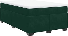 vidaXL sötétzöld bársony rugós ágy matraccal 120x190 cm