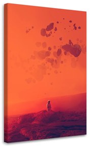 Gario Vászonkép Narancssárga űrhajós bolygó - Bryantama Art Méret: 40 x 60 cm