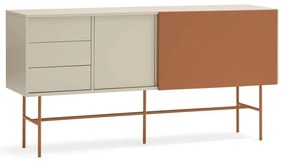 Téglavörös-bézs alacsony komód tolóajtóval 180x91 cm Nube – Teulat