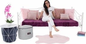 Fém ágy, fehér, 90x200 cm, DAINA
