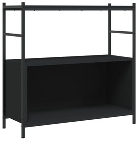 fekete szerelt fa és vas könyvespolc 80 x 30 x 78,5 cm