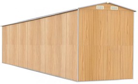 világosbarna horganyzott acél kerti fészer 192x938x223 cm