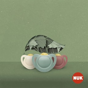 NUK For Nature latex cumi 0–6 h 2 db box zöld, vel. 0-6 h
