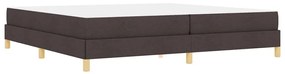 Boxrugós ágy Barna 200 x 200 cm Textil és mérnöki fa