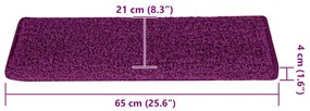 30 db rózsaszín lépcsőszőnyeg, 65 x 21 x 4 cm, téglalap alakú széllel
