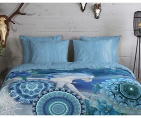 Kék egyszemélyes flanel ágyneműhuzat 140x200 cm Lumi – HIP