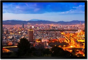 Poszterek keretben 60x40 Éjszakai felvétel Barcelonából