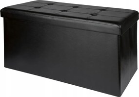 Kárpitozott pad tárolórekesszel Livarno 82 x 40 x 40 cm fekete