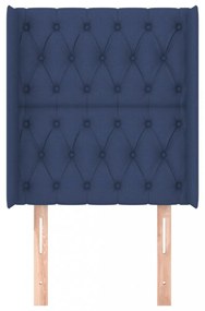 kék szövet fejtámla szárnyakkal 83x16x118/128 cm