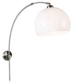 Okos fali ívlámpa acél fehér búrával, WiFi G125-tel - Bow