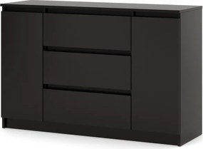 SIMPLE komód 120 cm 2 ajtó 3 fiók fekete