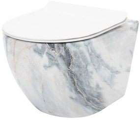 REA - Carlos Granit Shiny Rimless fali WC csésze ülőkével, kőutánzattal, REA-C8002