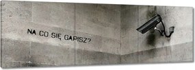 Vászonkép 60x20 Banksy Mit bámulsz Kamera Megfigyelés