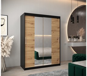 Ruhásszekrény 150 cm Toki 1 (matt fekete + artisan tölgy). 1064907