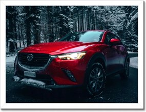 Poszter keretben 40x30 Piros Mazda Autó