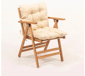 Összecsukható kerti szék párnával, bézs/habr színben