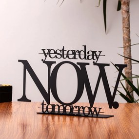 Now fém dísztárgy, fekete, 16×28 cm