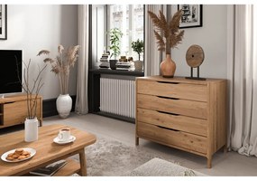 Natúr színű tölgyfa alacsony komód 95x80 cm Twig – The Beds