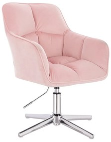 HR550CROSS Rózsaszín modern velúr szék Krómozott lábbal