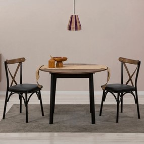 Oliver Walnut Black étkezőasztal