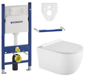 AkasztĂłs kĂ©szlet GEBERIT Duofix Basic + WC CARMEN Rimless 49 x 37 cm + lassan esĆ deszka Slim, fehĂ©r, 3388XX00 + 39010100