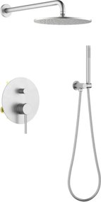 AREZZO design ASTRO falsík alatti zuhanycsaptelep szett, szálcsiszolt nikkel